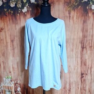 Carhartts blue  XL woman's blue 3/4 sleeve pull over shirt